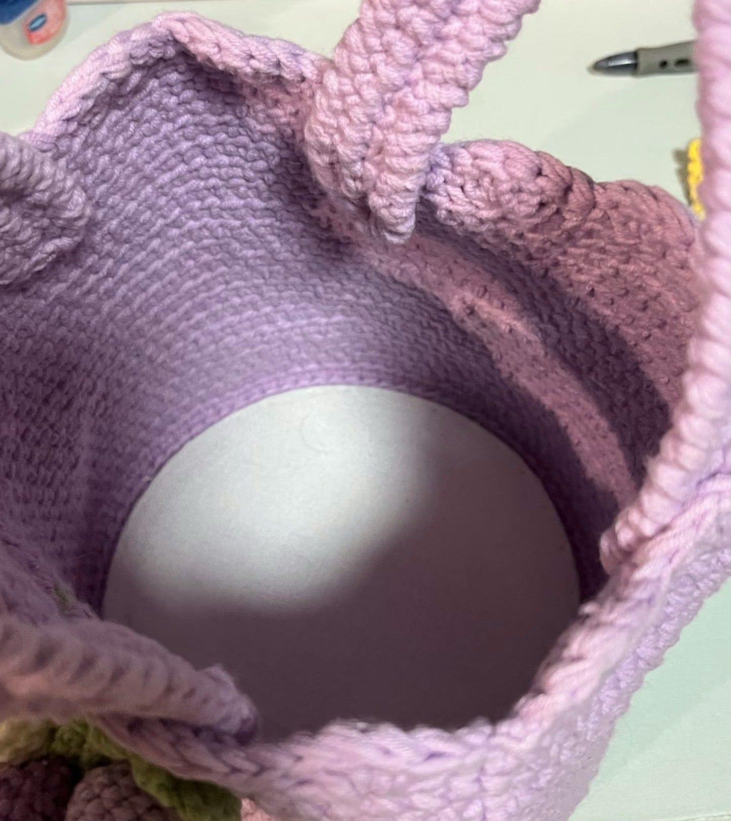 Crocheted grape bag