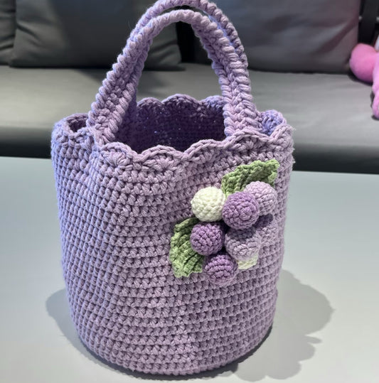 Crocheted grape bag