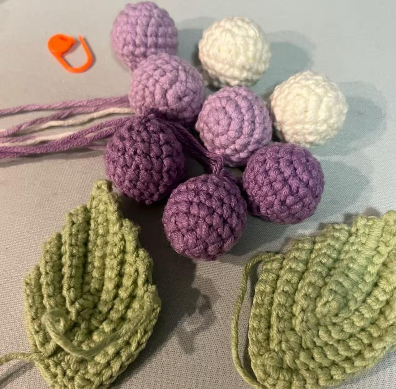 Crocheted grape bag